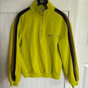 Tory Burch Green and Black Zip Up Sweater